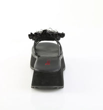 Load image into Gallery viewer, Sandalias Demonia FLIP-16 Negro Piel vegana-Satin