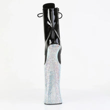 Load image into Gallery viewer, Tacones Pleaser FORBIDDEN-1020BEJ Negro Charol Plata