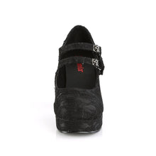 Load image into Gallery viewer, Zapatos con plataforma Demonia GOTHIKA-09 Negro Satin-Lace
