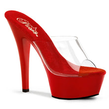 Cargar imagen en el visor de la galería, Tacones Pleaser KISS-201 Transparente Rojo