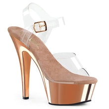 Cargar imagen en el visor de la galería, Tacones Pleaser KISS-208 Transparente Oro Rosa