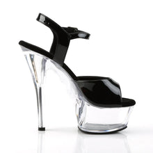 Load image into Gallery viewer, Tacones Pleaser KISS-209 Negro Charol Transparente