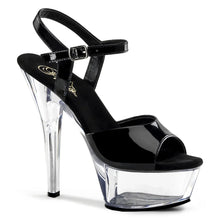 Load image into Gallery viewer, Tacones Pleaser KISS-209 Negro Charol Transparente