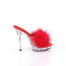 Cargar imagen en el visor de la galería, Tacones Fabulicious LIP-101-8 Rojo Satin Fur