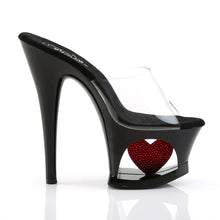 Load image into Gallery viewer, Tacones Pleaser MOON-701HRS Transparente Negro Rojo