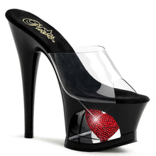 Load image into Gallery viewer, Tacones Pleaser MOON-701HRS Transparente Negro Rojo