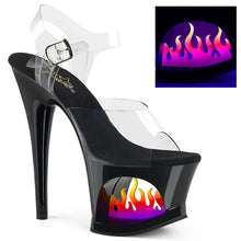 Load image into Gallery viewer, Tacones Pleaser MOON-708FLM Transparente Negro Ombre