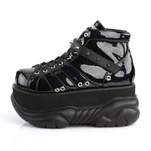 Load image into Gallery viewer, Zapatos con plataforma Demonia NEPTUNE-100 Negro Glitter-Plata/Piel vegana