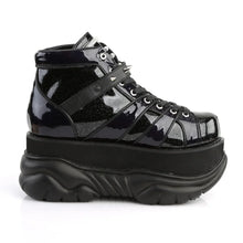 Load image into Gallery viewer, Zapatos con plataforma Demonia NEPTUNE-100 Negro Glitter-Plata/Piel vegana