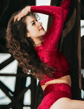 Load image into Gallery viewer, Dragonfly Pavi Velvet Sports Top