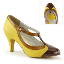 Load image into Gallery viewer, Tacones Pin Up Couture PEACH-03 Amarillo Piel Sintética