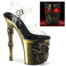 Cargar imagen en el visor de la galería, Tacones Pleaser RAPTURE-808-LT Transparente Satin Brass