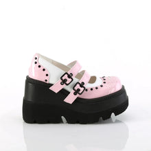 Load image into Gallery viewer, Zapatos con plataforma Demonia SHAKER-27 B. Rosa-Blanco Charol