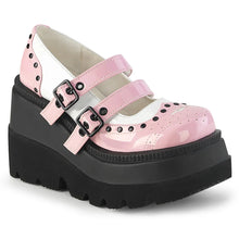 Load image into Gallery viewer, Zapatos con plataforma Demonia SHAKER-27 B. Rosa-Blanco Charol