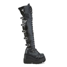 Load image into Gallery viewer, Botas (Over the Knee) Demonia SHAKER-350 Negro Veagn Leather-Stretch