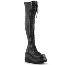 Load image into Gallery viewer, Botas (Over the Knee) Demonia SHAKER-374 Negro Str. Piel vegana