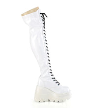 Load image into Gallery viewer, Botas (Over the Knee) Demonia SHAKER-374 Blanco Hologram Stretch Charol