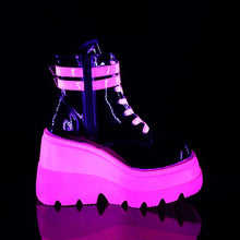 Load image into Gallery viewer, Botines Demonia SHAKER-52 Negro Pat-UV Neon Rosa