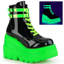 Load image into Gallery viewer, Botines Demonia SHAKER-52 Negro Pat-UV Neon Verde