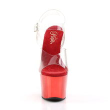 Carregar imagem no visualizador da galeria, Sapatos de salto alto Pleaser SKY-308 - Transparente / Cromo vermelho