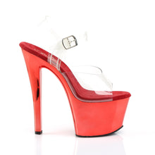 Carregar imagem no visualizador da galeria, Sapatos de salto alto Pleaser SKY-308 - Transparente / Cromo vermelho