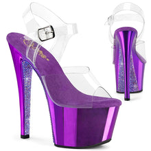 Load image into Gallery viewer, Tacones Pleaser SKY-308CHRS Transparente Morado Cromo