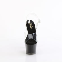 Load image into Gallery viewer, Pleaser SKY-308CRS Heels - Clear / Black-Hot Pink Rhinestones