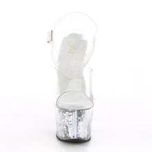 Carregar imagem no visualizador da galeria, Tacones Pleaser SKY-308GF Transparente Plata Purpurina