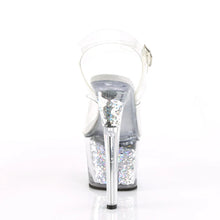 Carregar imagem no visualizador da galeria, Tacones Pleaser SKY-308GF Transparente Plata Purpurina