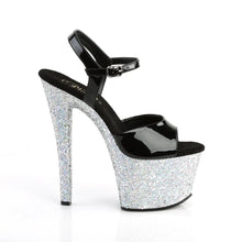 Load image into Gallery viewer, Tacones Pleaser SKY-309LG Negro Charol Plata