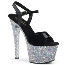Load image into Gallery viewer, Tacones Pleaser SKY-309LG Negro Charol Plata