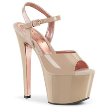 Load image into Gallery viewer, Tacones Pleaser SKY-309TT Nude Charol Oro