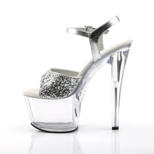 Carregar imagem no visualizador da galeria, Tacones Pleaser SKY-310 Plata Gltr Transparente