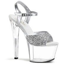 Carregar imagem no visualizador da galeria, Tacones Pleaser SKY-310 Plata Gltr Transparente