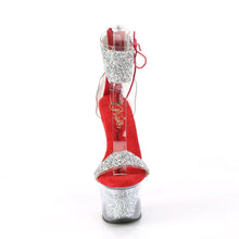 Load image into Gallery viewer, Tacones Pleaser SKY-327RSI Plata Rojo