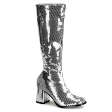 Load image into Gallery viewer, Botas Bordello SPECTACUL-300SQ Plata Sequins