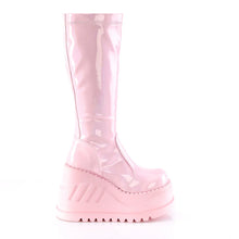 Load image into Gallery viewer, Botas Demonia STOMP-200 B. Rosa Hologram Stretch Charol