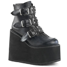 Load image into Gallery viewer, Botines Demonia SWING-105 Negro Piel vegana