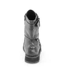 Carregar imagem no visualizador da galeria, Botas Demonia VALOR-220 - Pele vegan preto-prateado com efeito desgastado