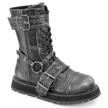 Carregar imagem no visualizador da galeria, Botas Demonia VALOR-220 - Pele vegan preto-prateado com efeito desgastado