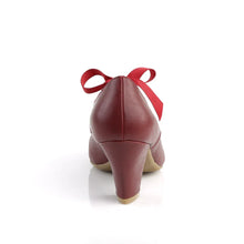 Load image into Gallery viewer, Tacones Pin Up Couture WIGGLE-32 Burdeos Piel Sintética