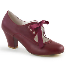 Load image into Gallery viewer, Tacones Pin Up Couture WIGGLE-32 Burdeos Piel Sintética