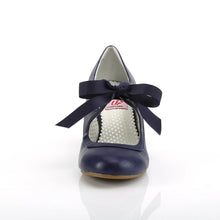Load image into Gallery viewer, Tacones Pin Up Couture WIGGLE-32 Navy Azul Piel