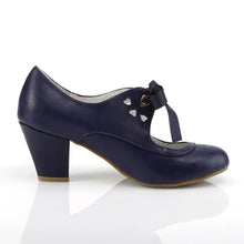 Load image into Gallery viewer, Tacones Pin Up Couture WIGGLE-32 Navy Azul Piel