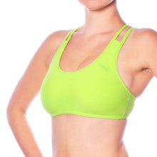 Load image into Gallery viewer, Doppel-Träger Sport-BH | Sports bra | Color: yellow | Women's sports bra | Dragonfly Pole Dance Clothes and Bikram Hot Yoga Outfit