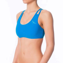 Load image into Gallery viewer, Lycra sports bra Xenia | Sports bra | Color: yellow | Women's sports bra | Dragonfly Pole Dance Clothes and Bikram Hot Yoga Outfit