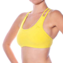 Load image into Gallery viewer, Xenia sports bra | Sports bra | Color: yellow | Women's sports bra | Dragonfly Pole Dance Clothes and Bikram Hot Yoga Outfit