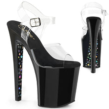 Carregar imagem no visualizador da galeria, Tacones Pleaser XTREME-808CHS Transparente Negro Plata