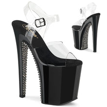 Cargar imagen en el visor de la galería, Tacones Pleaser XTREME-808SPRS Transparente Negro Pewter