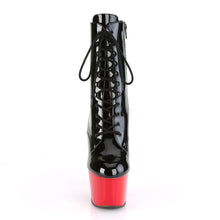 Carregar imagem no visualizador da galeria, PLEASER ADORE Botas de pole dance - PRETO VERMELHO BRILHANTE